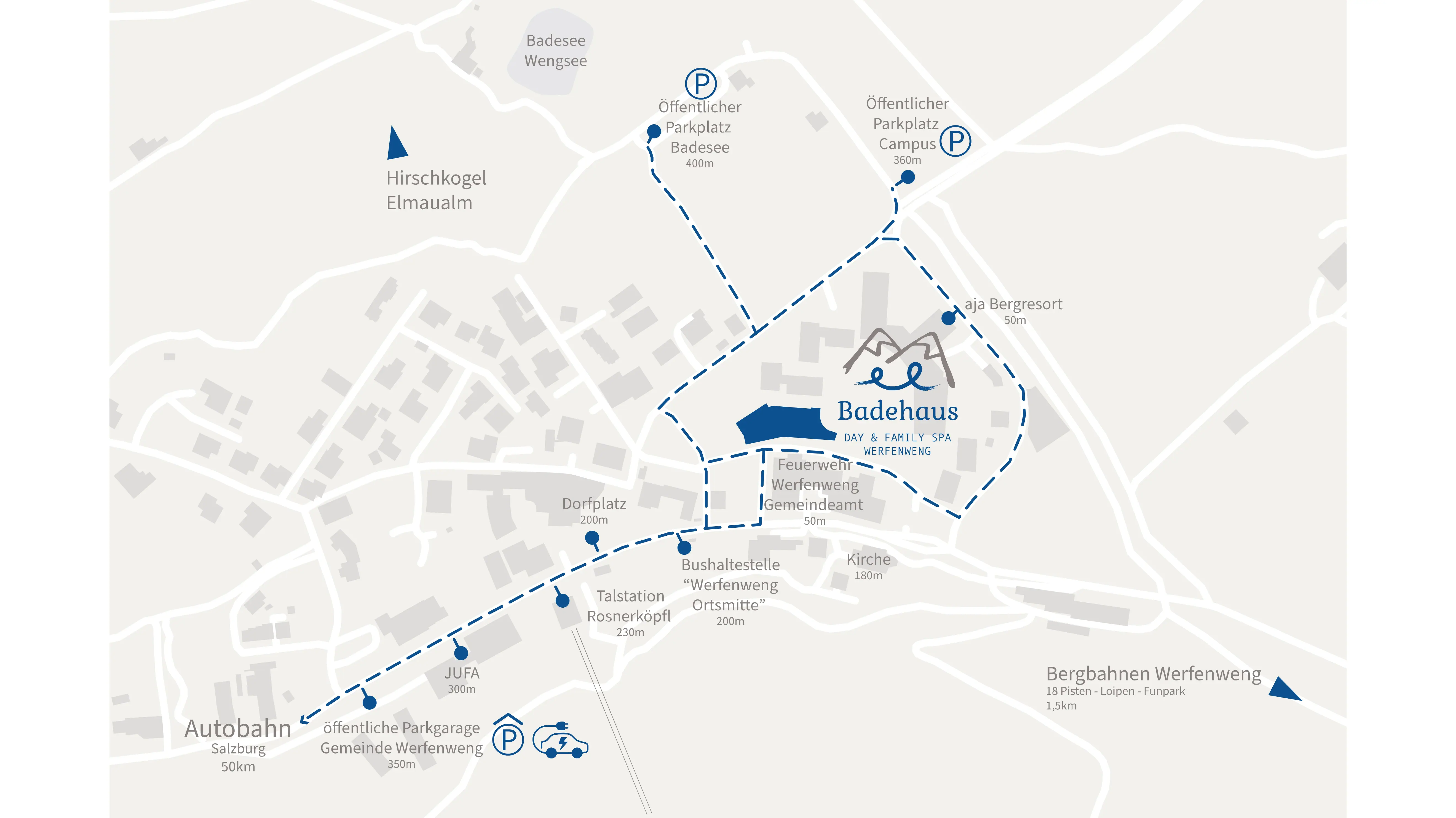 Stadtkarte mit Beschriftungen